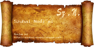 Szuhai Noémi névjegykártya